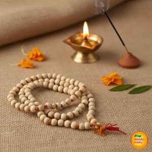 Chandan Mala Wooden Beads Necklace with Tassel