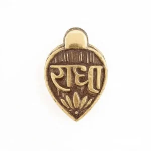 Radha Naam Tulsi Kanthi Mala with Engraved Wooden Pendant