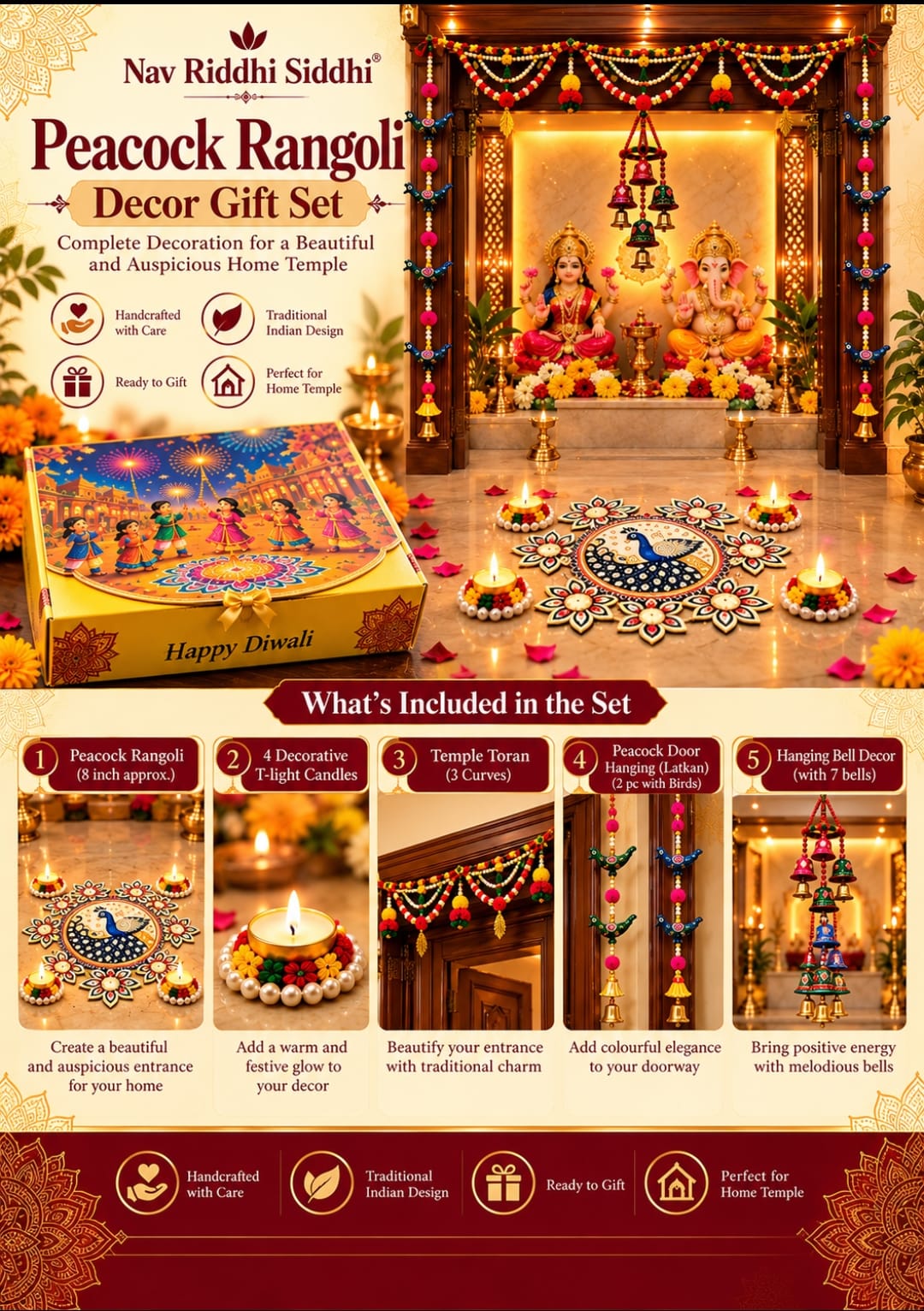Peacock Rangoli Decor Gift